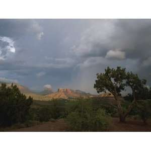  Cathedral Rock in Distance with Approaching Storm 