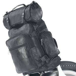 HARLEY Motorcycle 3pc Sissy T Bar Genuine Leather Tour Bag Luggage Set 