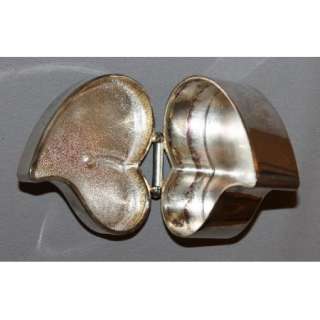  EUROPEAN Silver Plated Heart Shape Trinket Box WITH STONE  