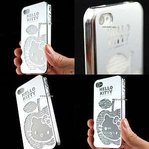 Cute Silver Mirror Hello Kitty Chrome Hard Case for iPhone 4  