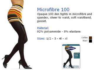PANTYHOSE Microfibre 100dn tights stockings 1/2 S new  