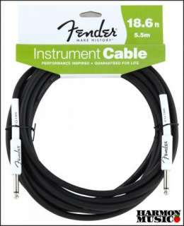 Fender 20 (18.6) Foot ft Guitar Cable BLACK Stratocaster Straight 