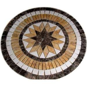  Tile Floor Medallion Marble Mosaic Multi Star 8 Points Design 