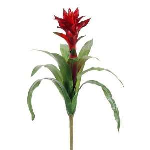   Silk Bromelaid Plant Flower Spray  Red (case of 12)