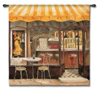 EUROPEAN CAFE ITALY WINE ART TAPESTRY WALL HANGING  