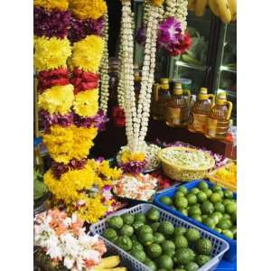  Stall Selling Fruit and Flower Garlands for Temple 