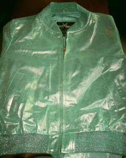 Wilsons Maxima Leather Jacket, XL, Green/Silver Shiny  