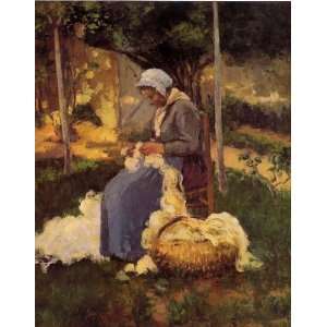   Woman Carding Wool Camille Pissarro Hand Painte