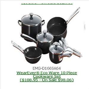WearEver D166SA64 Eco Ware 10 piece Cookware Set  Kitchen 