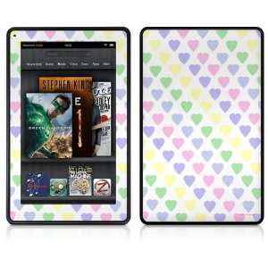   Kindle Fire Skin   Pastel Hearts on White 