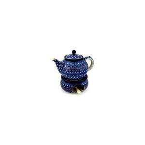 Boleslawiec Polish Pottery tea or coffe pot with heater H6023B pattern 