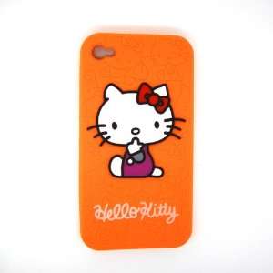  Hello Kitty orange Silicone Full Cover Case for iPod Touch 