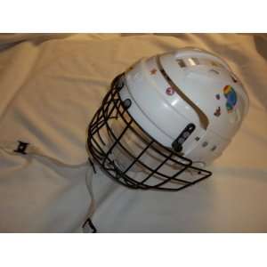  Mylec White Street Hockey Helmet with face guard   good 