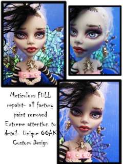 Monster High Doll Custom Repaint Gothic Fairy SpiderWeb Wings 