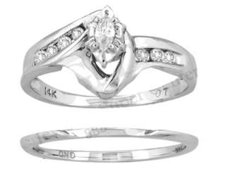 carat ladies marquise center diamond bridal ring set