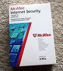 McAfee Internet Security 2012 NEW SEALED 3 PCs 3 User 3 Computers 