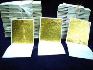 24K gold leaf sheets metal foil paint art gilding fused glass +starter 