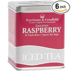 Harrisons & Crosfield Raspberry Iced Tea Bags, 10 Count, 3.15 Ounce 