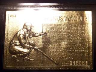 1995 GOLDEN LEGENDS HONUS WAGNER 22KT GOLD FOIL CARD  