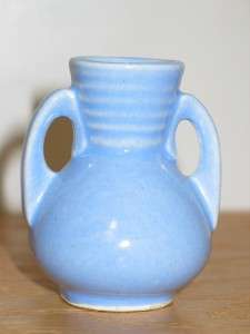 Shawnee Pottery Miniature Handled Vase Blue USA  