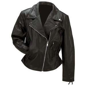 XL Ladies Solid Genuine Leather Motorcycle Jacket XL  