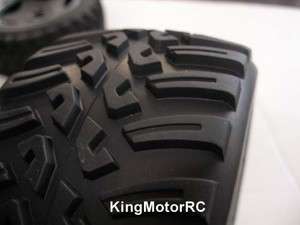 King Motor Mud Terrain Wheels, Tires on Rims fits HPI Baja 5b Desert 