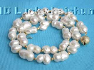WOW NATURAL TWINS WHITE BAROQUE 16MM PEARL NECKLACE  