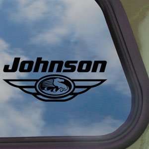  Johnson Outboard Black Decal BOAT CRUISER Window Sticker 