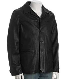 John Varvatos black lambskin buckle detailed jacket   up to 70 