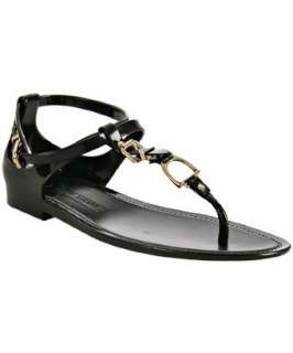 Ralph Lauren Collection black Karly jelly thong sandals  BLUEFLY up 