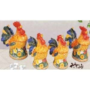  Rooster 4 Piece Canister Set
