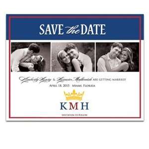  190 Save the Date Cards   Monogram Crown Apparent Office 