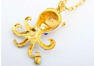 1pcs Paul Colored Glaze Crystal Octopus King Necklace A24 FREE SHIP 