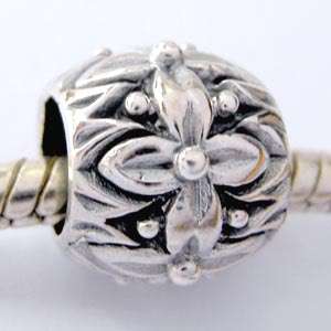 AUTH 925 Sterling Silver FLOWER European Charm Bead 024  