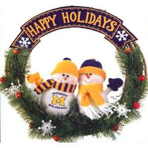   LSU Tigers Happy Holidays Snowman Christmas Wreath: Home & Kitchen
