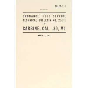  Carbine, CAL. .30, M1 Technical Bulletin Handbook Sports 