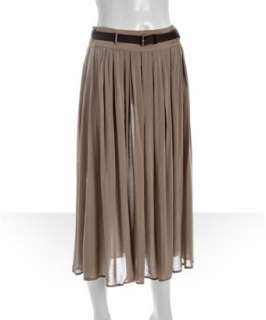 Romeo & Juliet Couture beige chiffon pleated skirt with belt   