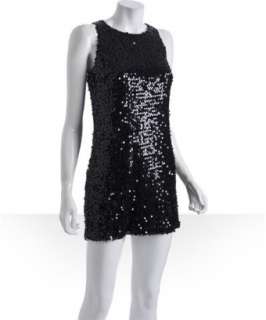 Rolando Santana black sequin Katie sheath mini dress  BLUEFLY up to 