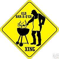 Old Bar B Qer BBQ Grill Xing Sign   People Crossings  