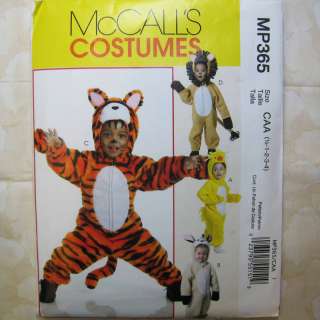 McCalls 65 Animal Costume Pattern Toddler 1/2 4 New  