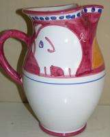 Vietri CAMPAGNA RED PIG Water Pitcher Italy NWT NEW CHIP  