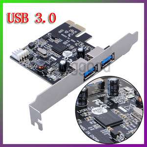 PCI E Express to 2 Port USB 3.0 Controller Card Adapter Hub Super 