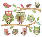 Whimsical Owls Peel & Stick Wall Art Mural ~ Choice  