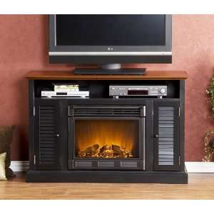  Media Electric Fireplace in Black and Walnut   FE9305