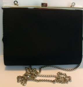 Liz Claiborne Dress Purse/Handbag Black w/Silver Chain  