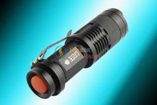 Zoom In/Out CREE Q5 LED 300 lumens Mini Black Flashlight Torch Lamp 