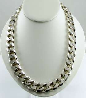   Silver Curb Chain Link Heavy Hip Pop Thick Wide Men Women Design 20.5