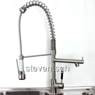 Brushed Nickel Pull Out Spray Kitchen Faucet Tap 0324E  
