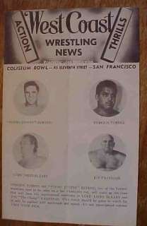 Wrestling Program 1954 San Francisco Johnny Berend  