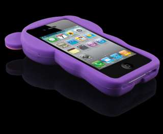   Cute Soft Silicone Case Cover For Apple iPhone 4 4G 4S Purple  